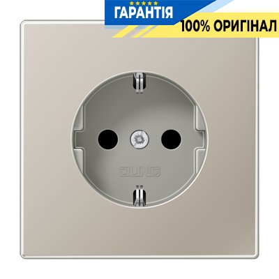 Розетка із заземленням і захистом Jung ES1521KI Edelstahl