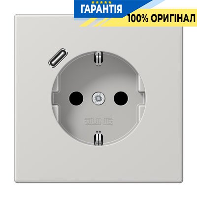 Розетка с з/к и USB-портом типа C, Jung LS1520-18CLG светло-серый