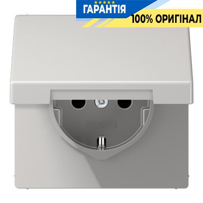 Розетка с з/к с крышкой Jung LS1520KLLG светло-серый