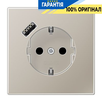 Розетка з з/к і USB-портом типу A, Jung LS1520-18A сл. кістка