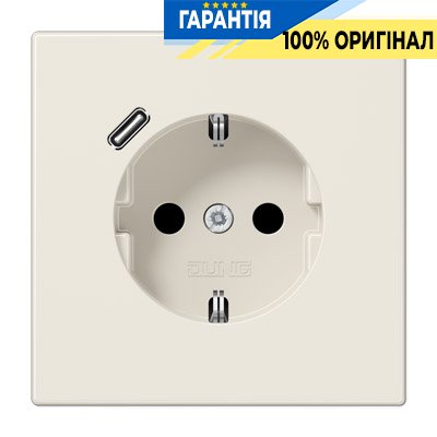 Розетка с з/к и USB-портом типа C, Jung LS1520-18C сл. кость