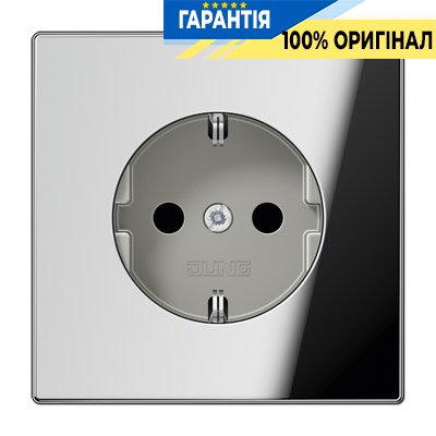 Розетка с заземлением и защитой Jung GCR1521KI Блестящий хром