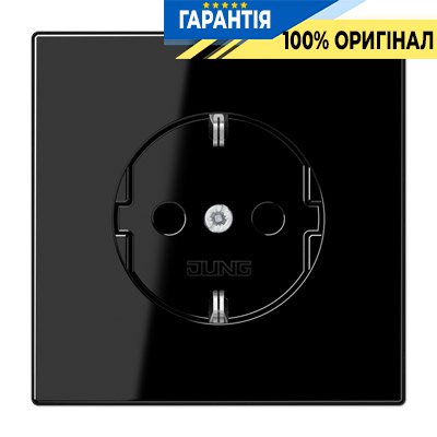 Розетка із заземленням і захистом Jung LS1520KISW чорний
