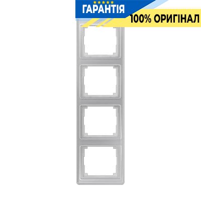 Рамка 4-я вертикальная Jung SL584SI серебро