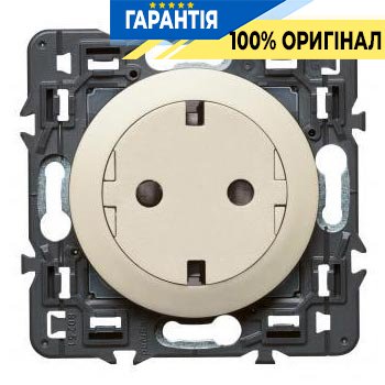 Розетка с плоской лицевой панелью, Legrand Celiane, слоновая кость 67169