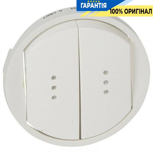 Накладка выключателя двухклавишного с подсветкой Legrand Celiane белая 68004