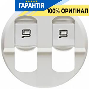 Накладка комп'ютерної розетки 2хRJ45 Legrand Celiane біла 68252