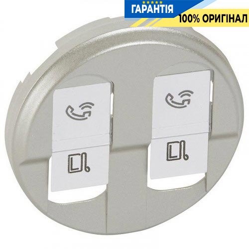 Накладка компьютерной розетки 2хRJ45 Legrand Celiane титан 68552