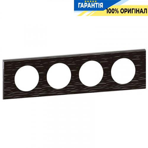 Рамка 4-а Legrand Celiane 69024, «Corian Чорний Рифлений»