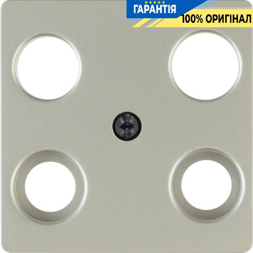 Накладка для антенної розетки 4 отв., сталевий лак, Berker ARSYS 148304
