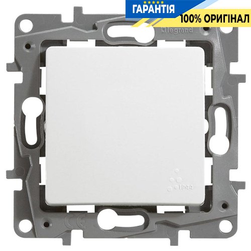 Вимикач / перемикач 1-клавішний, IP44 Legrand Etika 672200, «білий»