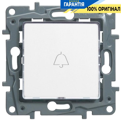 Кнопка 1-клавіша з підсвічуванням, Legrand Etika 672210, «білий»