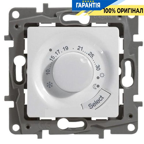 Термостат для теплого пола, Legrand Etika 672230 «белый»