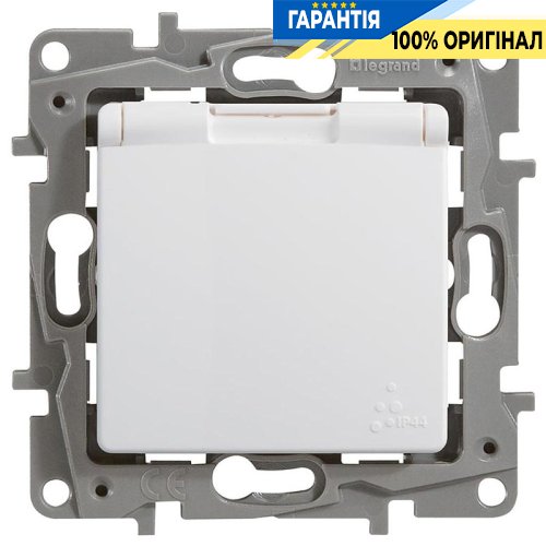 Розетка електрична з кришкою і вологозахистом IP44 Legrand Etika 672232, білий