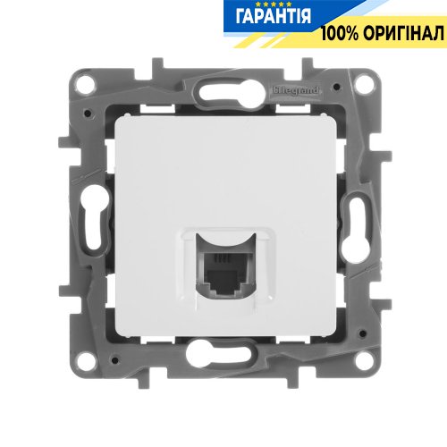 Розетка телефонная 1-а RJ11 Legrand Etika 672240 белый
