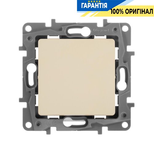 Кнопка 1-клавішний, Legrand Etika 672314, «слонова кістка»