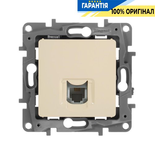 Розетка телефонна 1-а RJ11 Legrand Etika 672340, слонова кістка