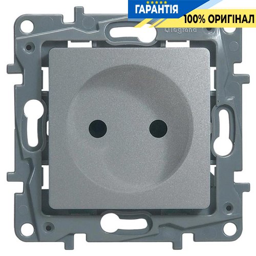 Розетка электрическая без заземления Legrand Etika 672434, алюминий