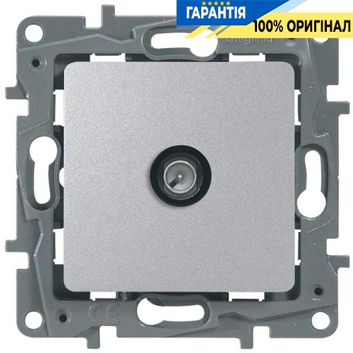 Розетка телевизионная TV «проходная» Legrand Etika 672463 алюминий