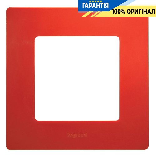 Рамка 1-постовая Legrand Etika 672531, «красный»