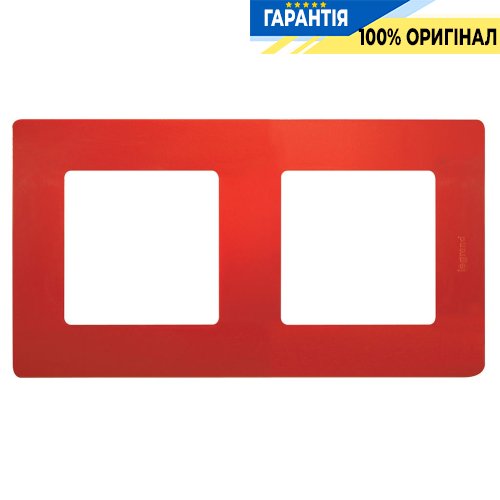 Рамка 2-постовая Legrand Etika 672532, «красный»