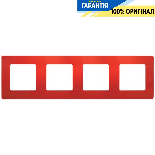 Рамка 4-постовая Legrand Etika 672534, «красный»