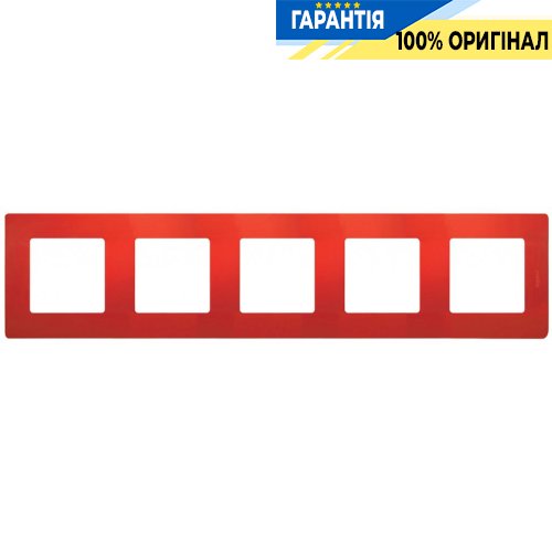 Рамка 5-постовая Legrand Etika 672535, «красный»