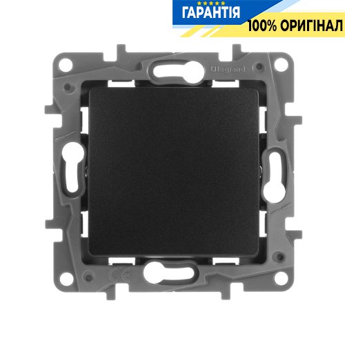 Кнопка 1-клавішна, Legrand Etika 672614, «антрацит»