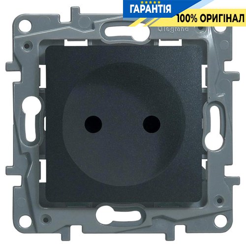Розетка электрическая без заземления Legrand Etika 672634, антрацит