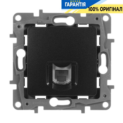 Розетка телефонная 1-а RJ11 Legrand Etika 672640 антрацит