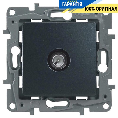 Розетка телевизионная TV «проходная» Legrand Etika 672663 антрацит