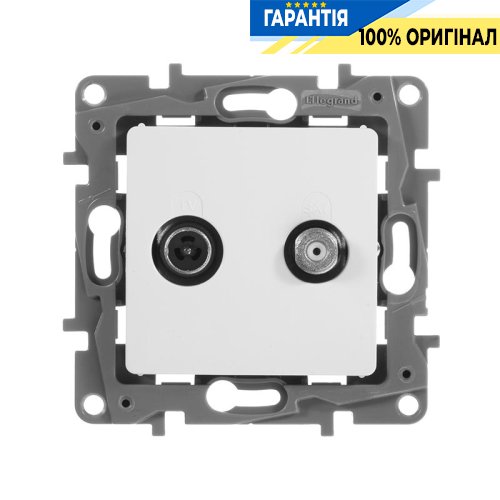 Розетка двухкабельная TV-SAT Legrand Etika 672257, Білий