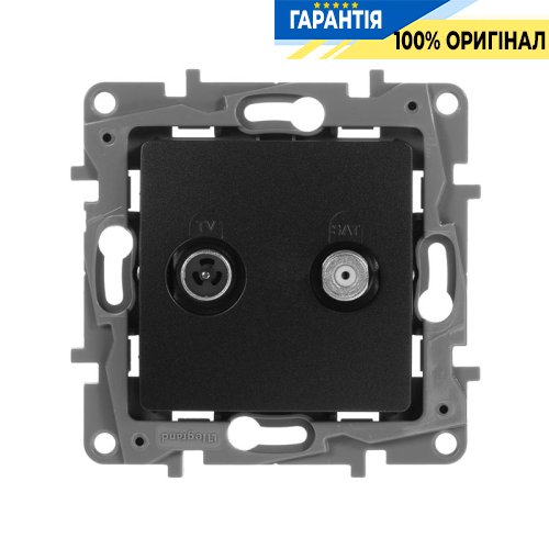 Розетка двухкабельная TV-SAT Legrand Etika 672657 (антрацит)