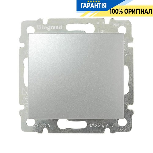Перемикач 1 клавішний «хрест» Legrand Valena 770107, алюміній