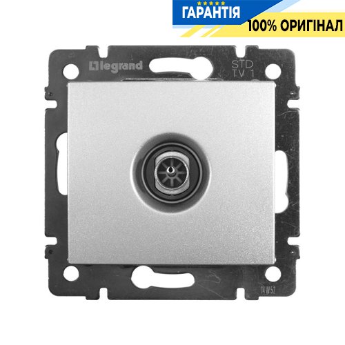 Розетка TV (телевизионная) простая 1,5 дБ Legrand Valena 770129, алюминий