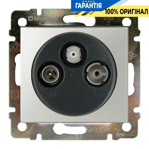 Розетка TV-FM-SAT (телевізійна) кінцева 11 дБ Legrand Valena 770136, алюміній