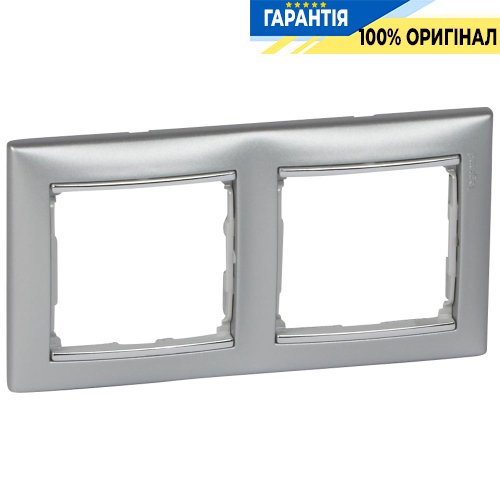 Рамка установочная 2-я Legrand Valena 770352, «алюминий/серебряный штрих»