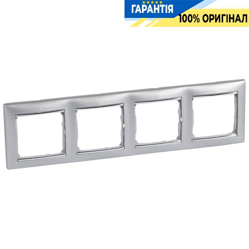 Рамка установча 4-а Legrand Valena 770354, «алюміній / срібний штрих»