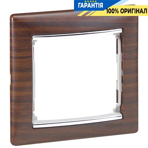 Рамка установочная 1-я Legrand Valena 770371, «тёмное дерево/серебро»
