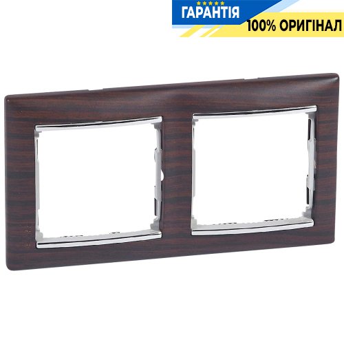 Рамка установча 2-а Legrand Valena 770372, «темне дерево / срібло»