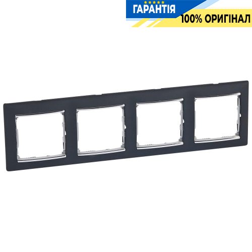 Рамка установча 4-а Legrand Valena 770394, «ноктюрн / срібло»