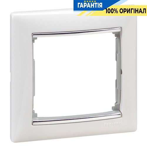 Рамка установча 1-а Legrand Valena 770491, «білий / срібний штрих»