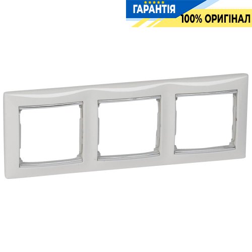 Рамка установча 3-а Legrand Valena 770493, «білий / срібний штрих»