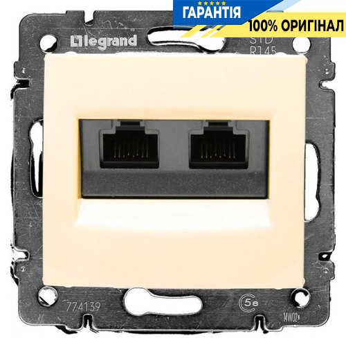 Компьютерная розетка 2хRJ45 5кат UTP 774139 Legrand Valena, слоновая кость