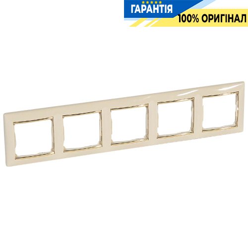 Рамка установча 5-а Legrand Valena 774155, Слонова кістка / Золото
