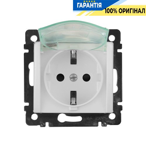 Розетка с заземляющим контактом и крышкой IP44 Legrand Valena 774220, белый