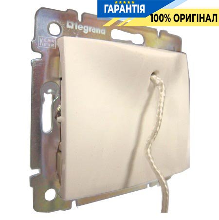 Переключатель 1-клавишный со шнурком (проходной) Legrand Valena 774319, слоновая кость