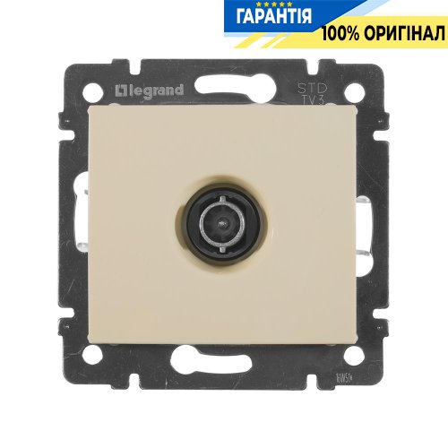 Розетка TV (телевизионная) проходная 14 дБ Legrand Valena 774331, слоновая кость