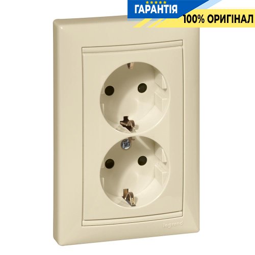 Розетка 2-а з заземлюючим контактом Legrand Valena 774370, Слонова кістка