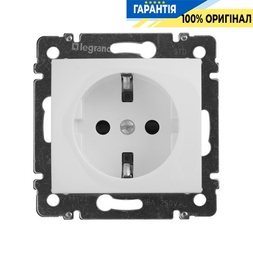 Розетка з заземлюючим контактом + «захист від дітей» Legrand Valena 774421, Білий
